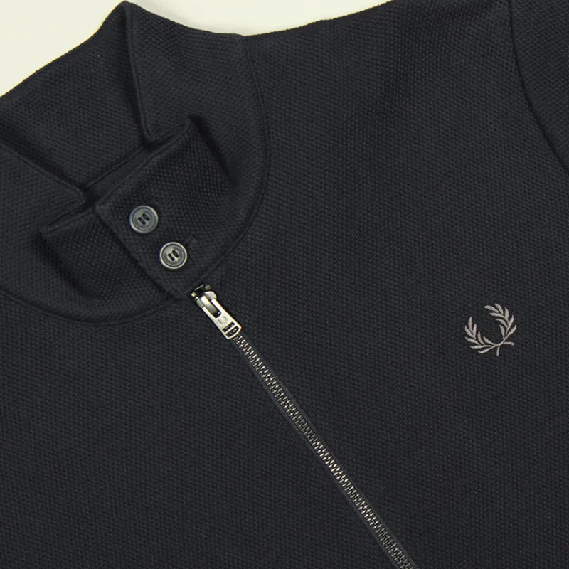 Fred Perry Button Neck Track Jacket - Navy-1